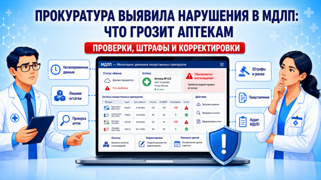 Нарушения в МДЛП: прокуратура проверила аптеки и выявила ошибки учёта