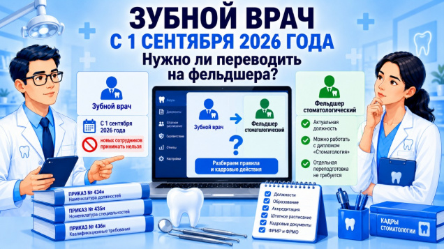 Зубной врач с 1 сентября 2026 года: нужно ли переводить на фельдшера 